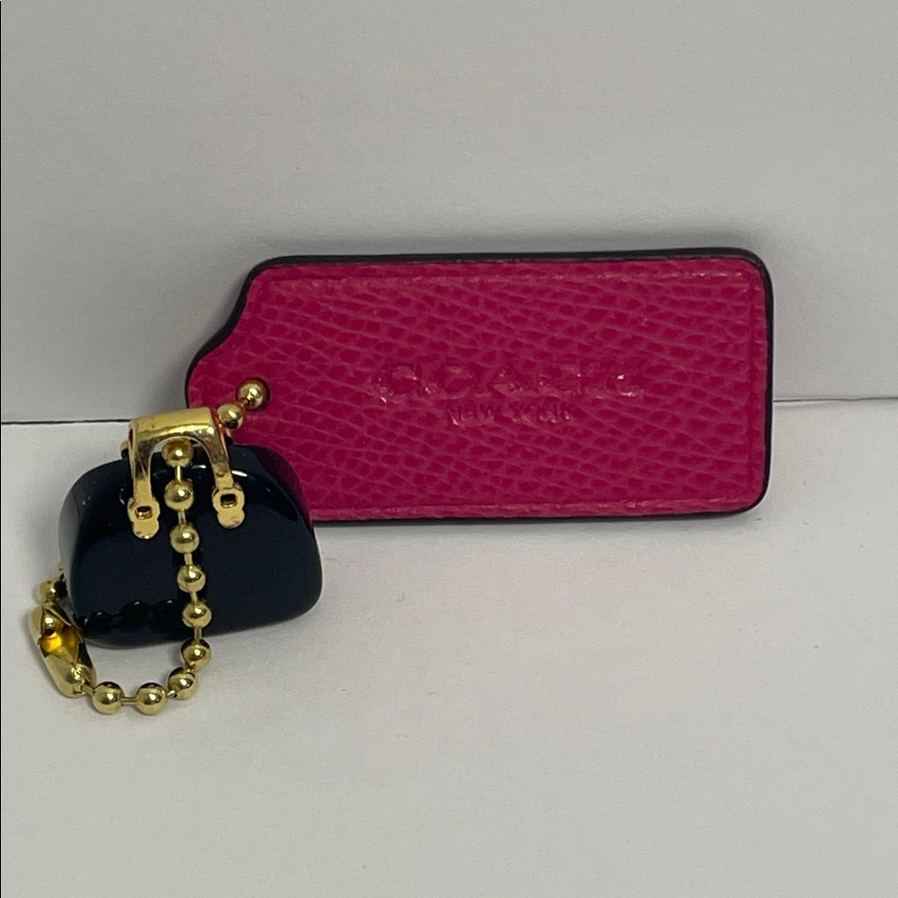 Coach Hang Tag & Obsidian Stone Purse Bag Charm Set